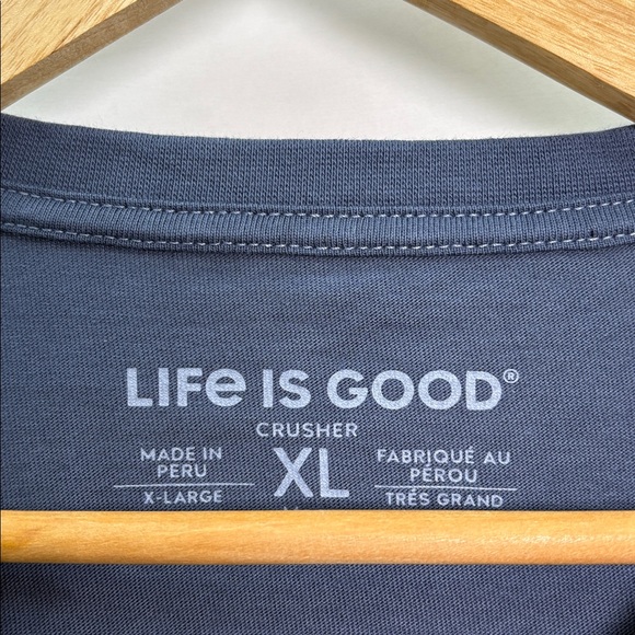 Life Is Good Blue Crusher Long Sleeve Tee Santa’s Little Helper Beer Elf X-Large - Picture 5 of 9